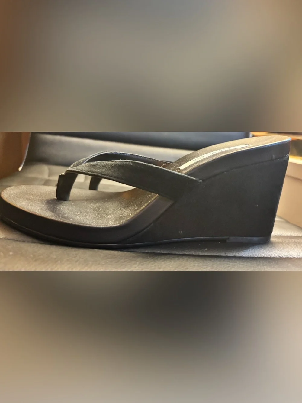 Steve Madden Thong Sandals - Black Suede